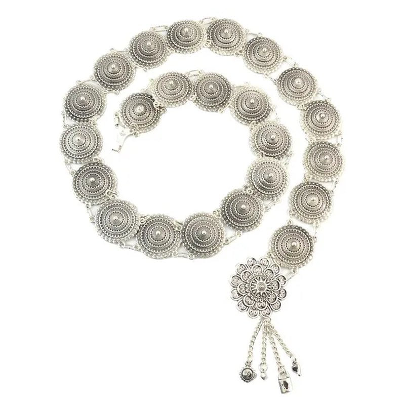Vintage Silver Waist Chain Bells Metal Tassel Belly Chain Charm Belt Chains Body Jewelry - WORLD TIME VISITS