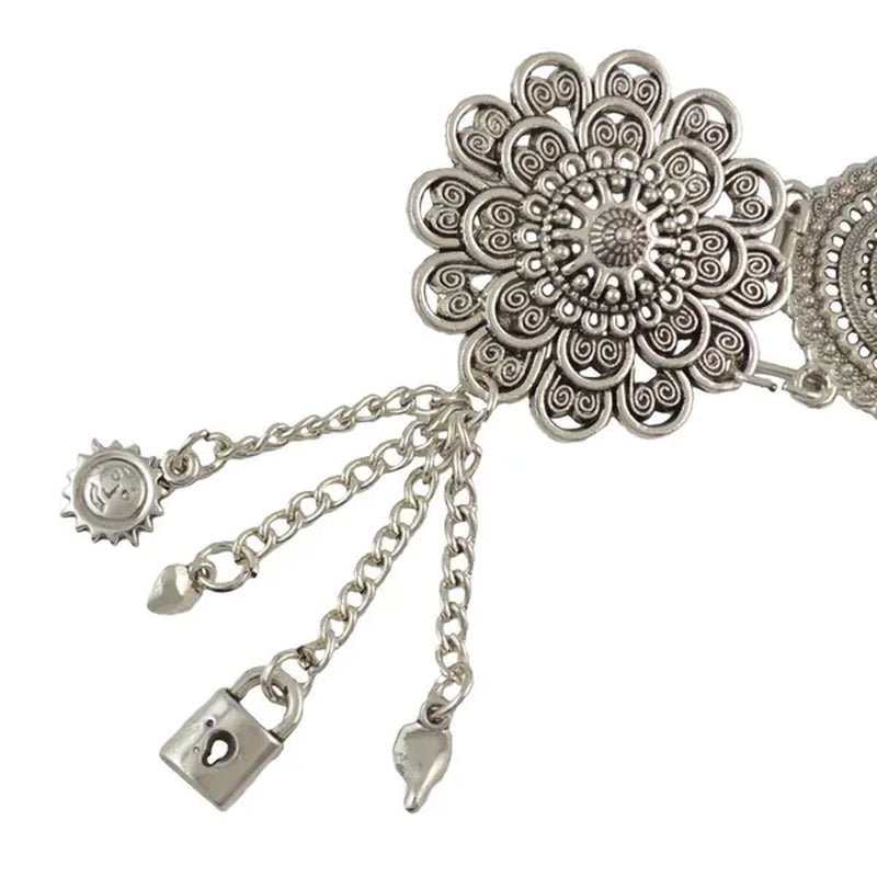Vintage Silver Waist Chain Bells Metal Tassel Belly Chain Charm Belt Chains Body Jewelry