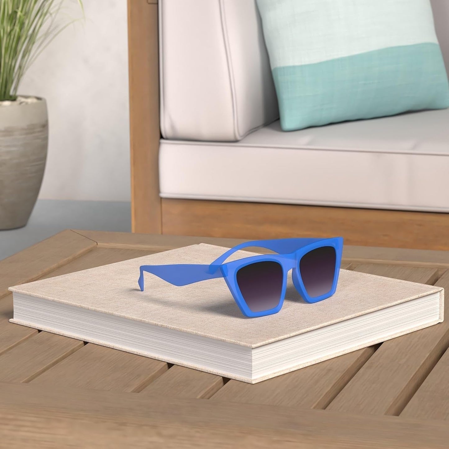 Vintage Square Cat Eye Sunglasses Women Trendy Cateye Sunglasses B2473 - WORLD TIME VISITS