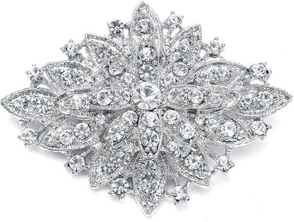 Vintage Wedding Jewelry Crystal Bridal Brooch Pin for Brides, Bridesmaids, Mother of the Bride - WORLD TIME VISITS