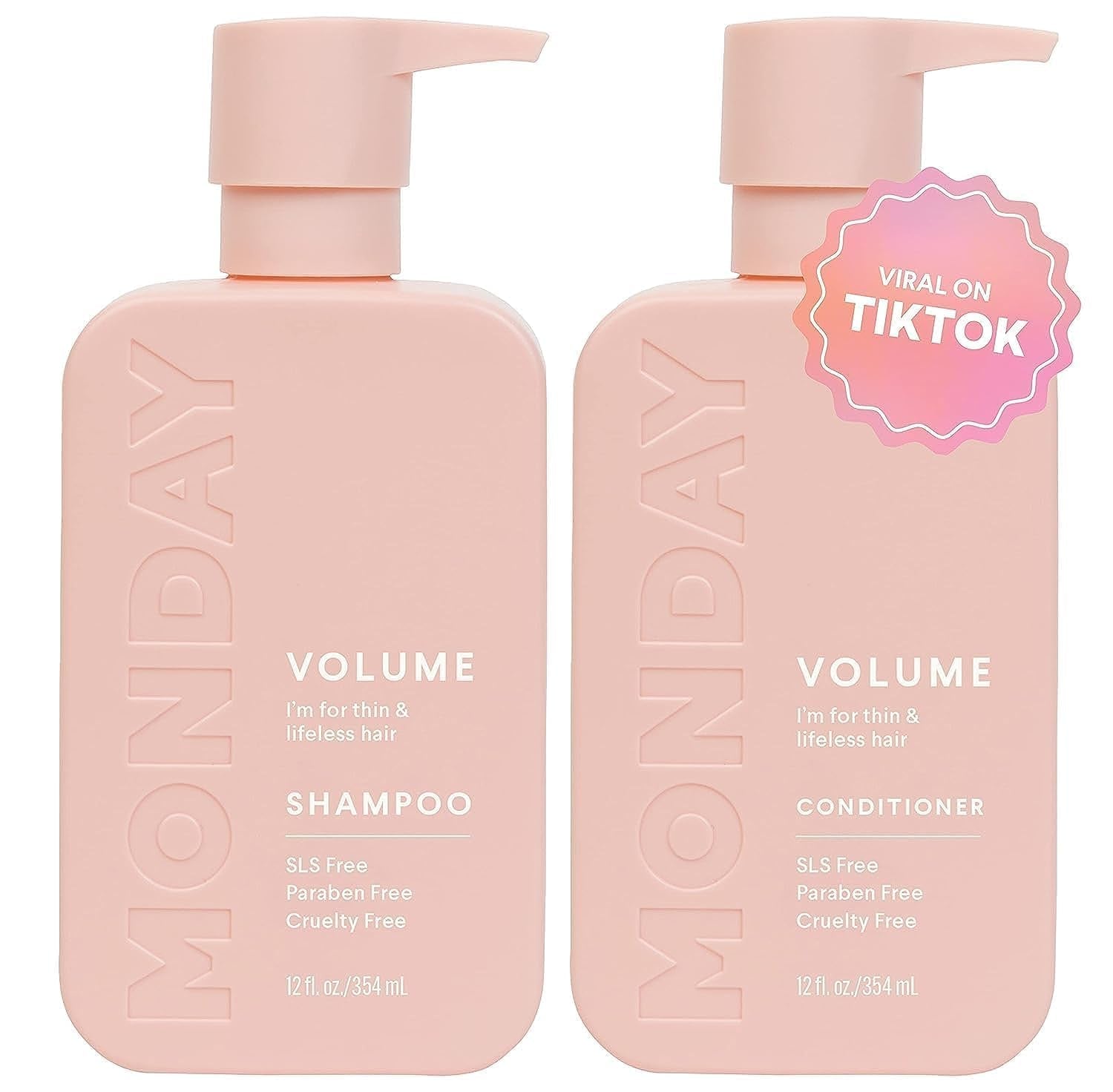 Volume Shampoo + Conditioner Set (2 Pack) 12Oz Each for Thin, Fine, and Oily Hair, Made from Coconut Oil, Ginger Extract, & Vitamin E, 100% Recyclable Bottles - WORLD TIME VISITS
