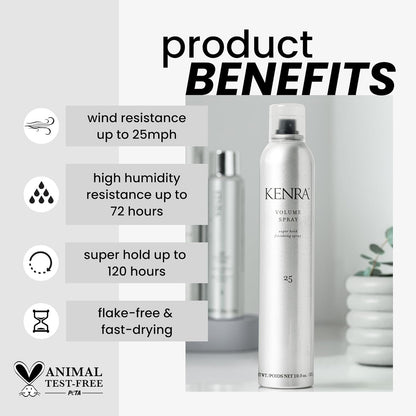 Volume Spray 25 | Super Hold Finishing & Styling Hairspray | Flake - Free & Fast - Drying | Wind & Humidity Resistance | All Hair Types - WORLD TIME VISITS