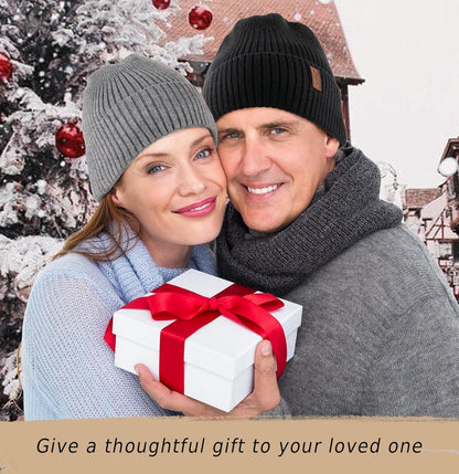 Warm Beanie for Men Women, Fleece Lined Beanie Warm Winter Caps Unisex Fashion Knit Cuffed Cap