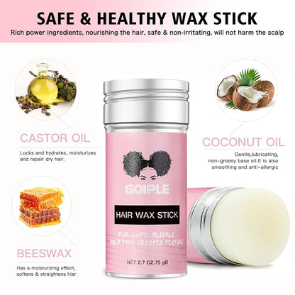 Wax Stick for Hair, Pomade Long - Lasting Wax, Smoothing & Slick Stick for Wigs, Styling Waxes for Fly Away & Edge Frizz Hair (2.7 Oz) - WORLD TIME VISITS