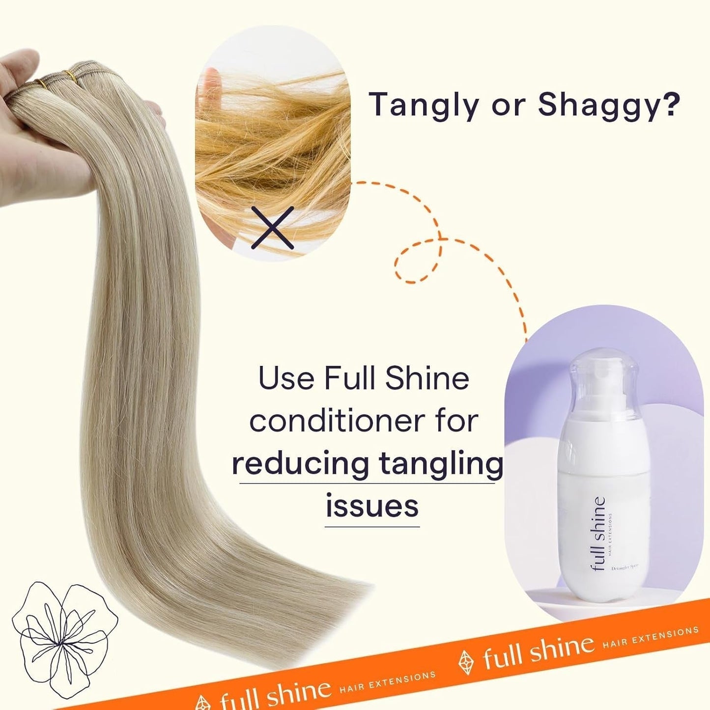 Weft Hair Extensions Ash Blonde Hair Wefts Human Hair Sew in Blonde Highlight Human Hair Weft Extensions Full Ends Double Weft Remy Hair Extensions 20 Inch 105G #18/613