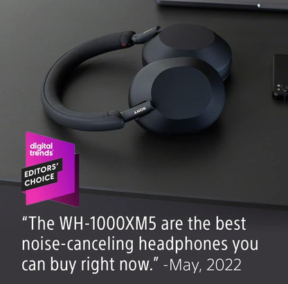 WH-1000XM5 the Best Wireless Noise Canceling Headphones, Auto NC Optimizer, 30-Hour Battery, Alexa Voice Control, Midnight Blue