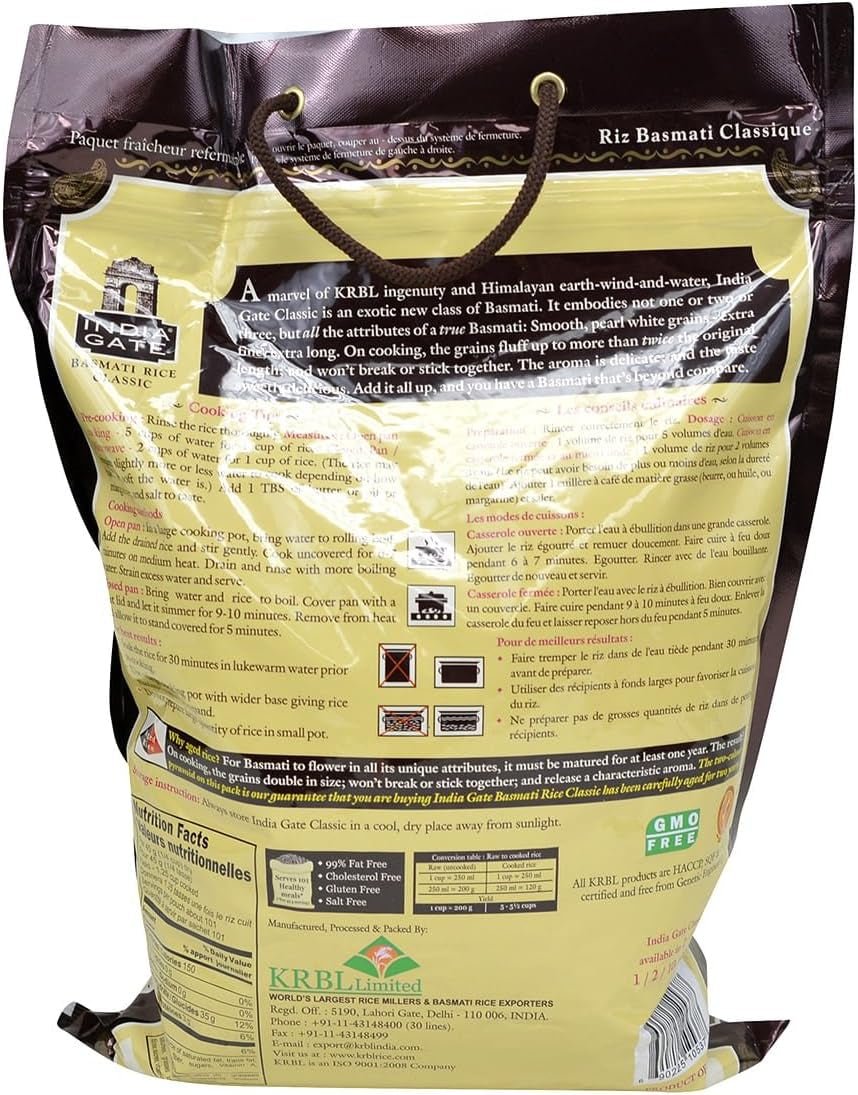 '- White Basmati Rice - Classic, 10 Pound