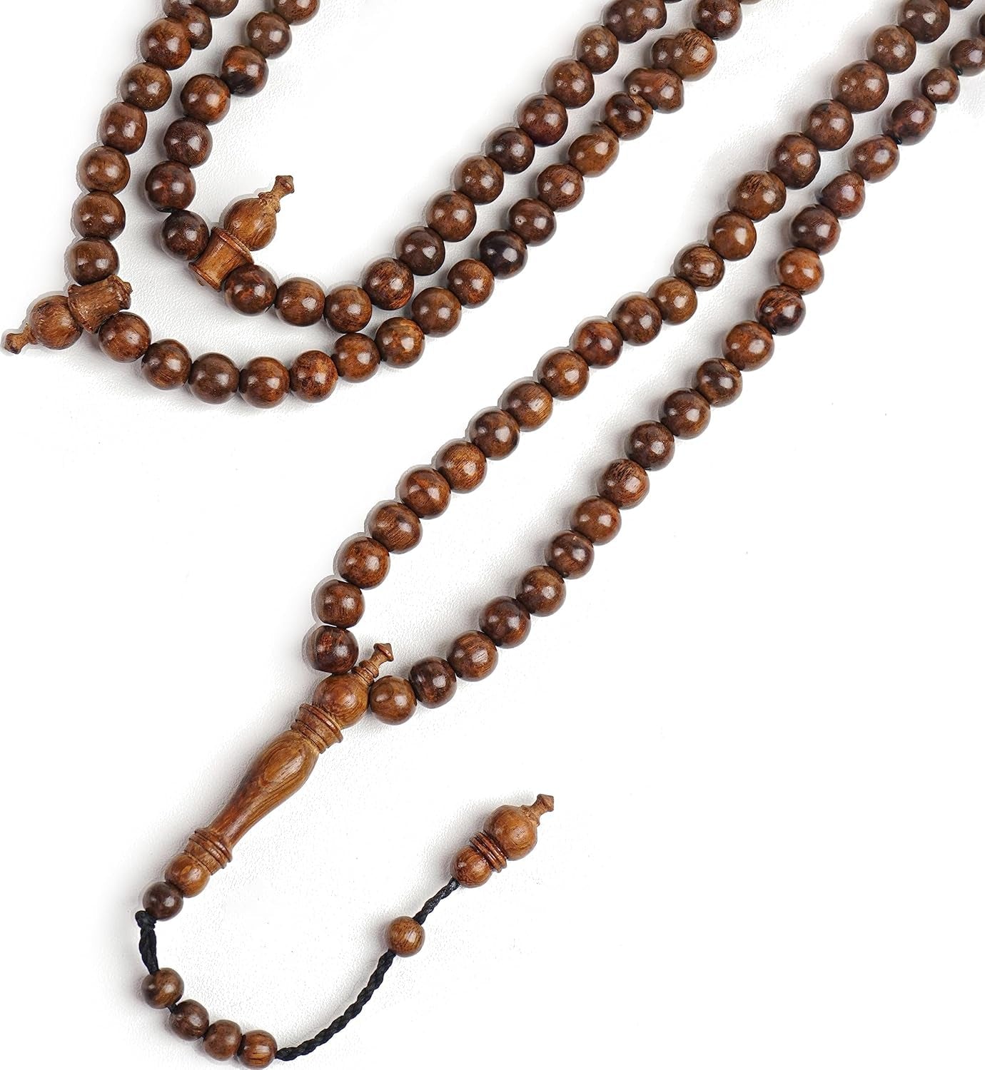 White Oud Wood Tasbih 99 8Mm Aetoxylon - Islamic Prayer Beads for Tasbeeh, Dhikr, Zikr - Muslim Rosary, Tespih, Misbaha, Masbaha, Muslim Mala, Sibha, Subha, Worry Beads, Prayer Counter
