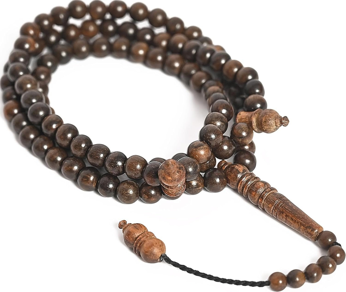 White Oud Wood Tasbih 99 8Mm Aetoxylon - Islamic Prayer Beads for Tasbeeh, Dhikr, Zikr - Muslim Rosary, Tespih, Misbaha, Masbaha, Muslim Mala, Sibha, Subha, Worry Beads, Prayer Counter