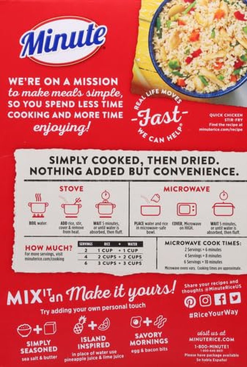 White Rice, Instant White Rice for Quick Dinner Meals, 14 - Ounce Box - WORLD TIME VISITS