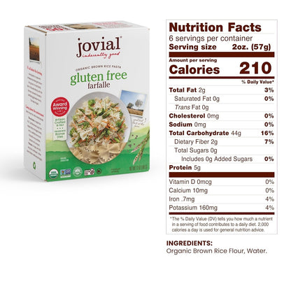 Whole Grain Brown Rice Farfalle Pasta - Whole Grain Pasta, Organic, Gluten Free, Dairy Free, Brown Rice Pasta, Made in Italy - 12 Oz, 4 Pack - WORLD TIME VISITS