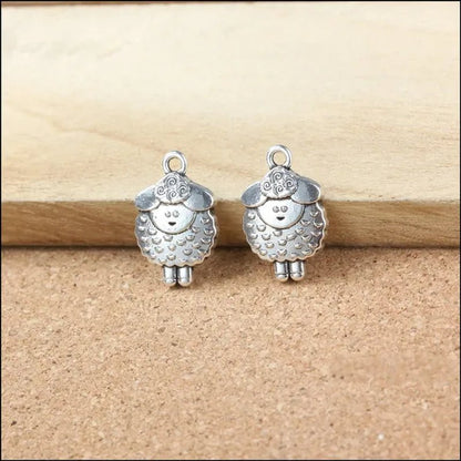 Wholesale Ancient Silver Cute Little Sheep Pendant Alloy DIY Fashion Charm Bracelet Necklace Jewelry Accessories 20 Pcs - WORLD TIME VISITS