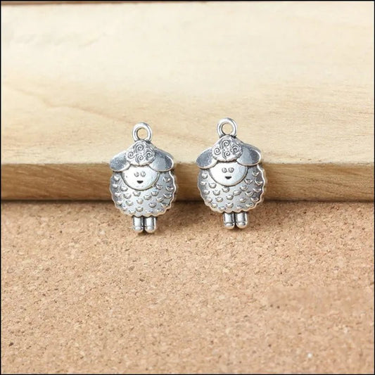 Wholesale Ancient Silver Cute Little Sheep Pendant Alloy DIY Fashion Charm Bracelet Necklace Jewelry Accessories 20 Pcs - WORLD TIME VISITS