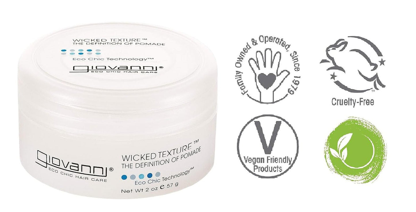 Wicked Texture the Definition of Pomade - Styling Hair Pomade, Helps to Shape Hair & Smooth Texture, Water Based Pomade That Washes Out Easily, Vegan, Paraben Free, Color Safe - 2 Oz - WORLD TIME VISITS