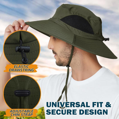 Wide Brim Sun Hat, UPF 50+ UV Protection Waterproof Packable Bucket Hat for Men & Women, Fishing Hiking Beach Garden