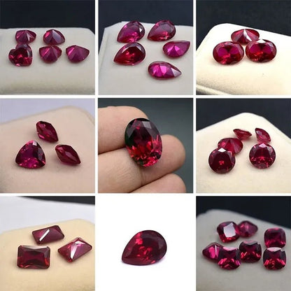 Wisdom and Guardian Stone 3A Mozambique Ruby Corundum Spinel Various Shapes Mosaic Jewelry Diy Pigeon Blood Red AAA 5 - 7MM - WORLD TIME VISITS