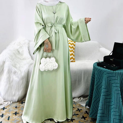 Woman Muslim Long Dress Ramadan Robes Islamic Women Long-Sleeved Robes Ethnic Style Arabian Robe