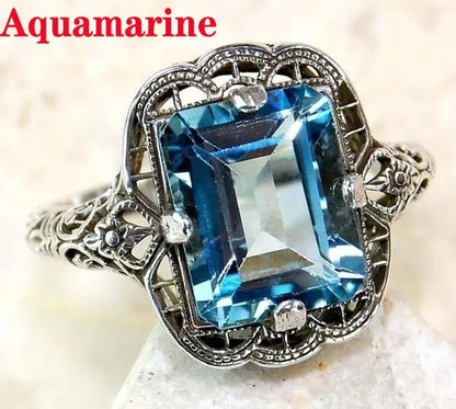 Women 2.8CT Yellow Gems 925 Silver Plated Ring Jewelry (Choice Color and Size )