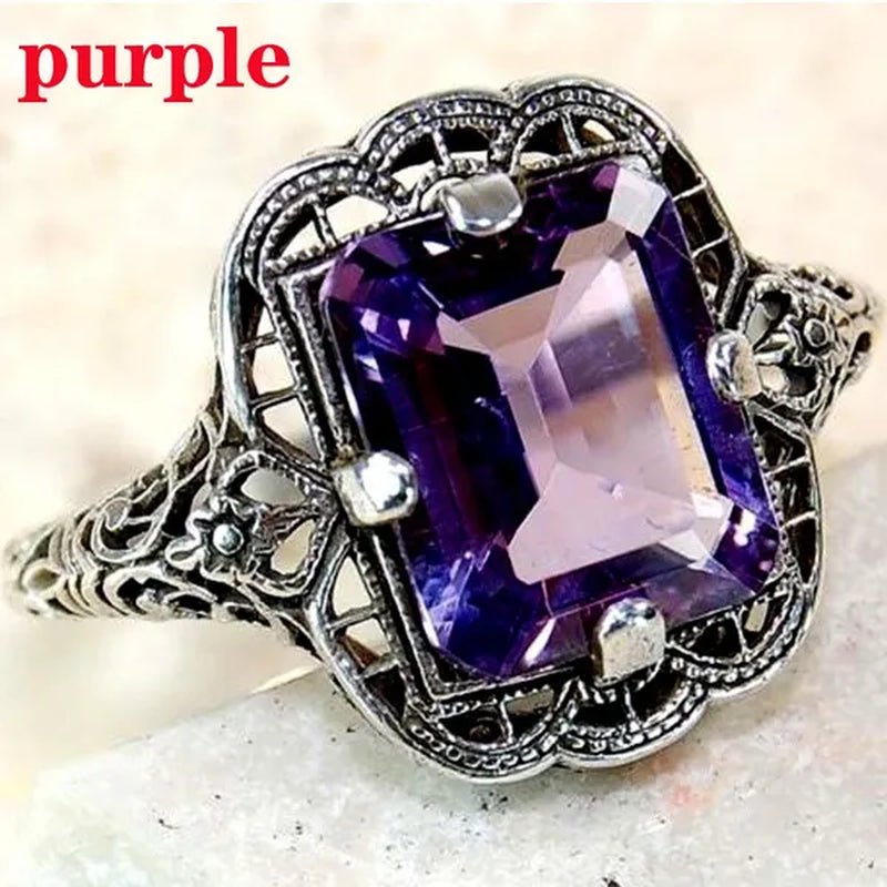 Women 2.8CT Yellow Gems 925 Silver Plated Ring Jewelry (Choice Color and Size )