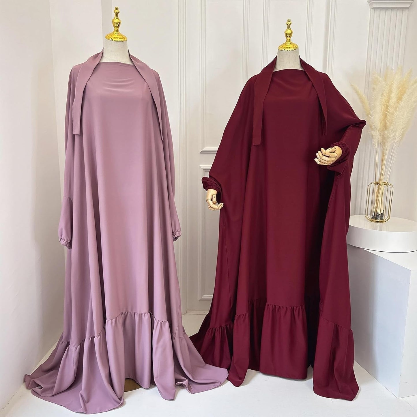Women Jilbab Islamic Prayer Dress Muslim Dress for Woman Muslim Maxi Abaya Eid Ramadan Formal Gown with Sleeve Prayer Dress