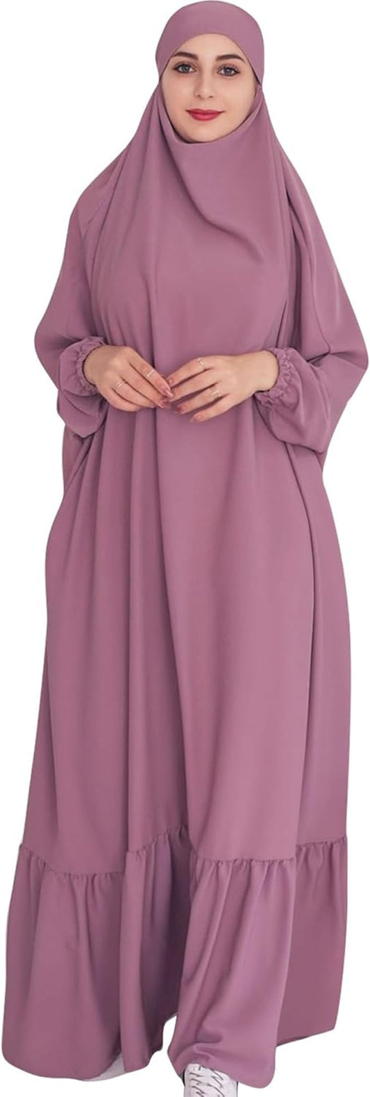 Women Jilbab Islamic Prayer Dress Muslim Dress for Woman Muslim Maxi Abaya Eid Ramadan Formal Gown with Sleeve Prayer Dress - WORLD TIME VISITS