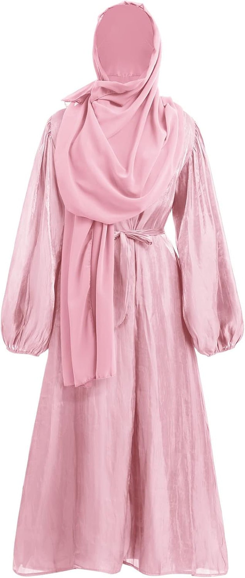 Women Muslim Dubai Hijab Dress Turkey Abayas Robe Bubble Sleeve Eid Open Abaya Islamic Clothing