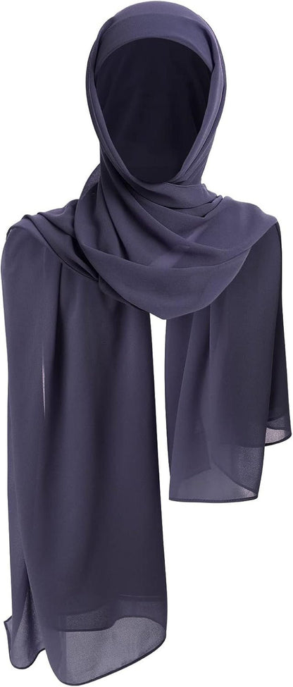 Women Muslim Long Khimar Ramadan Eid Prayer Garment Hijab Scarf Wrap Lightweight Chiffon Abaya Jilbab Islam Niqab - WORLD TIME VISITS