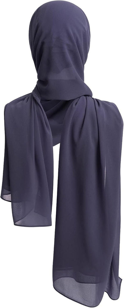 Women Muslim Long Khimar Ramadan Eid Prayer Garment Hijab Scarf Wrap Lightweight Chiffon Abaya Jilbab Islam Niqab