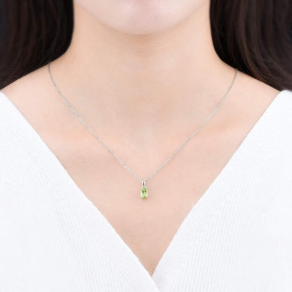 Women Pendant Necklace Sterling Silver Solid 925 Setting Cushion Cut 7X5Mm Natural Gemstone Birthstone Pendants Rhodium Plated Classic Fine Jewelry for Her - WORLD TIME VISITS