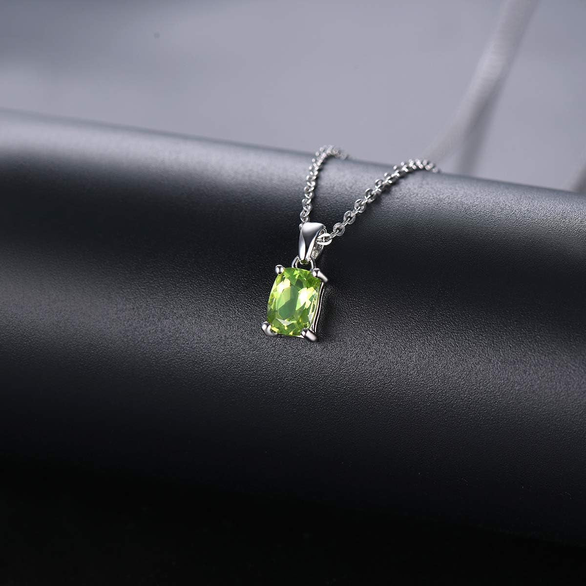 Women Pendant Necklace Sterling Silver Solid 925 Setting Cushion Cut 7X5Mm Natural Gemstone Birthstone Pendants Rhodium Plated Classic Fine Jewelry for Her