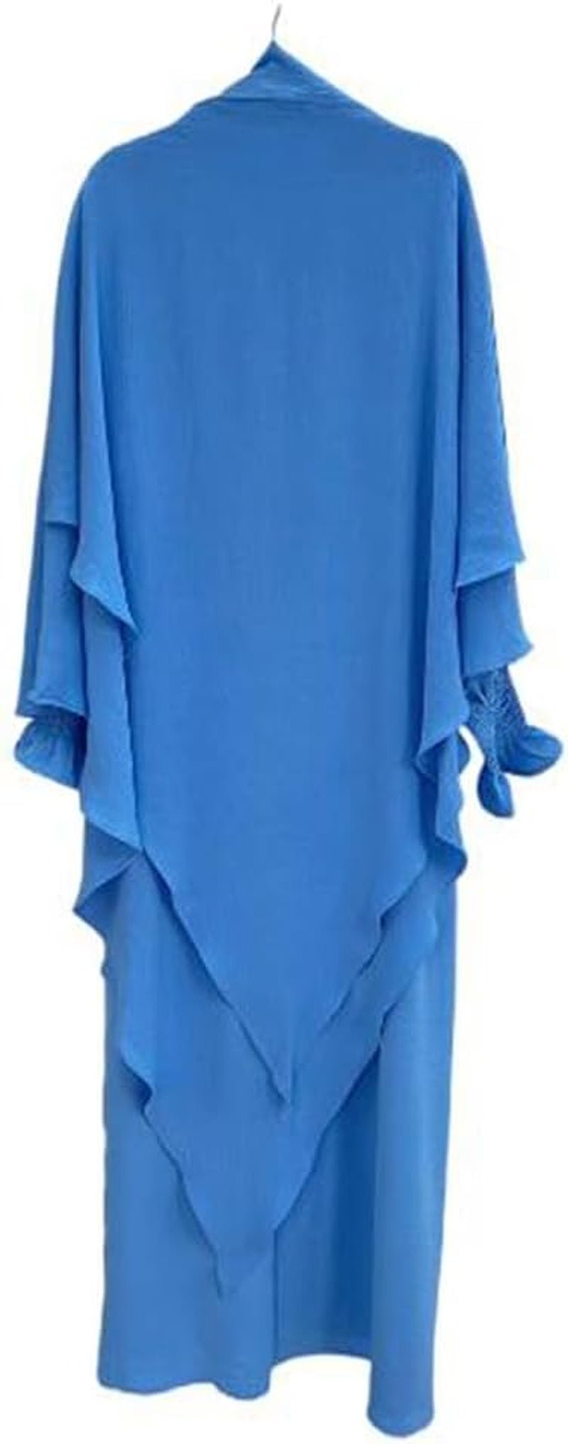 Women Prayer Dress Muslim Ramadan Garment Abaya Dubai Islam Jilbeb 2 Piece Set Layered Khimar Scarf Hijab and Long Dress - WORLD TIME VISITS