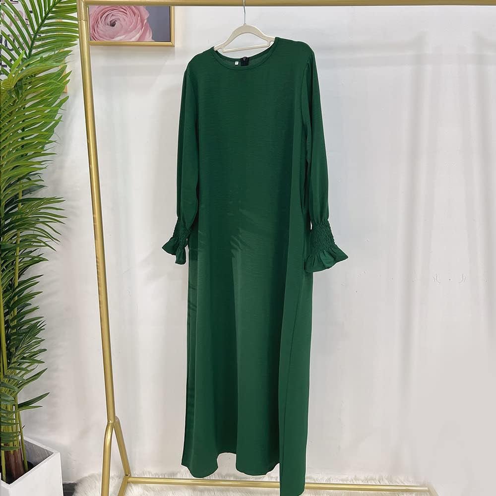 Women Prayer Dress Muslim Ramadan Garment Abaya Dubai Islam Jilbeb Long Dress without Hijab - WORLD TIME VISITS