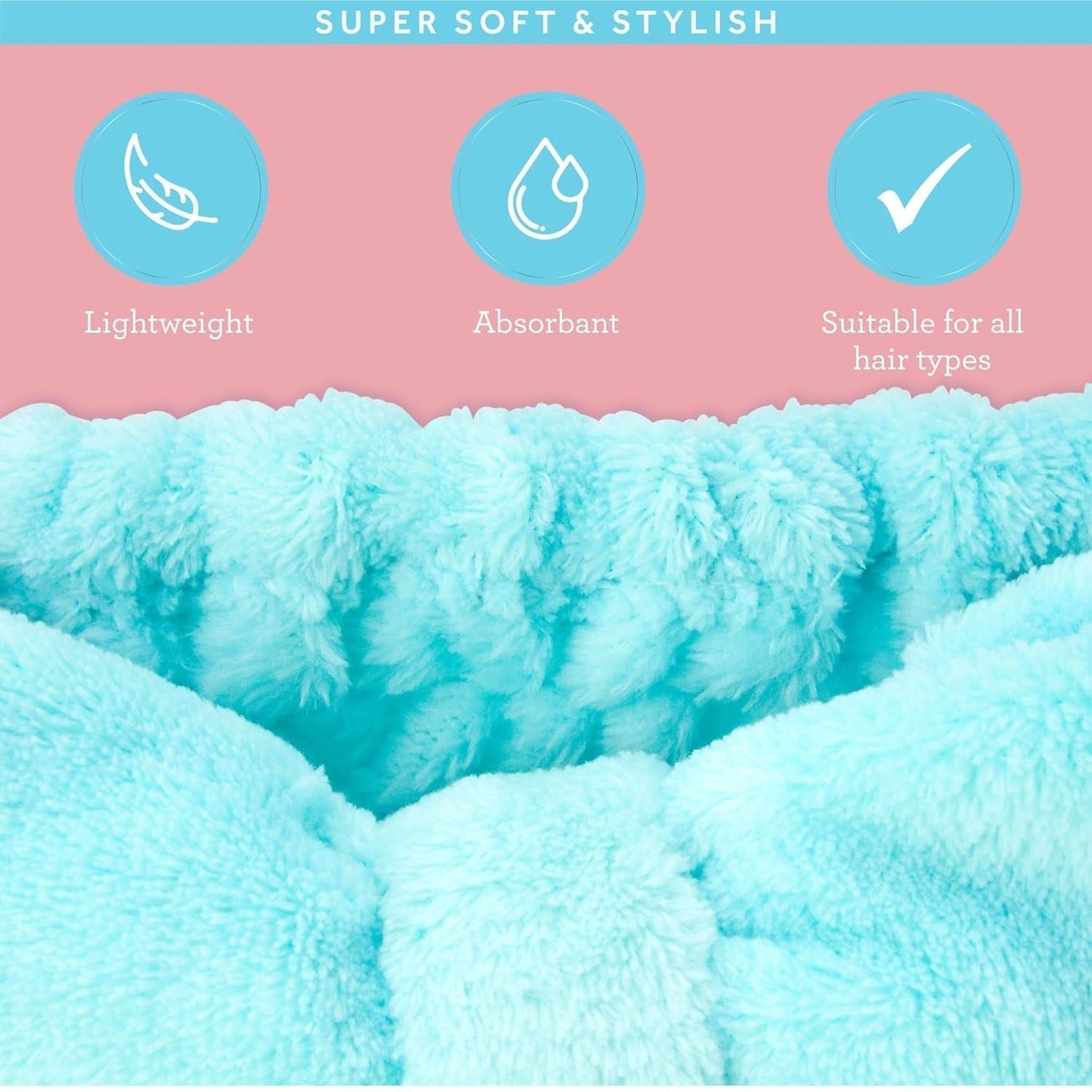 Women'S 2 Pack Microfiber Towel Headband - Spa Headband for Washing Face, Skin Care, Makeup, and Messy Hair Wrap - Preppy Stuff Shower Hair Accessories - WORLD TIME VISITS