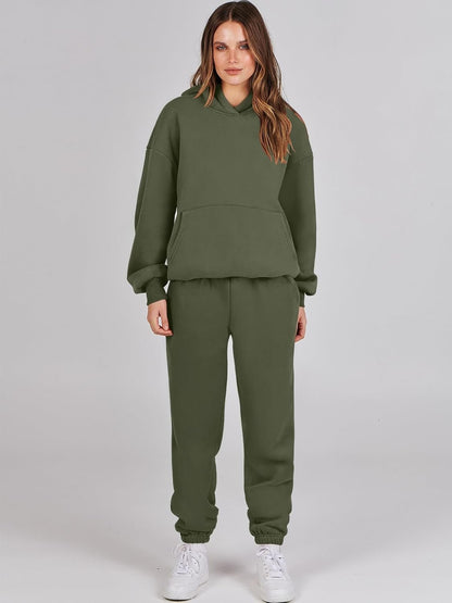 Womens 2 Piece Outfits Lounge Hoodie Oversized Sweatshirt Jogger Sweatpants Y2K Tracksuit Sweatsuit Set Fall Clothes - WORLD TIME VISITS