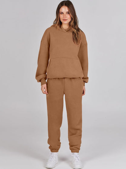 Womens 2 Piece Outfits Lounge Hoodie Oversized Sweatshirt Jogger Sweatpants Y2K Tracksuit Sweatsuit Set Fall Clothes - WORLD TIME VISITS