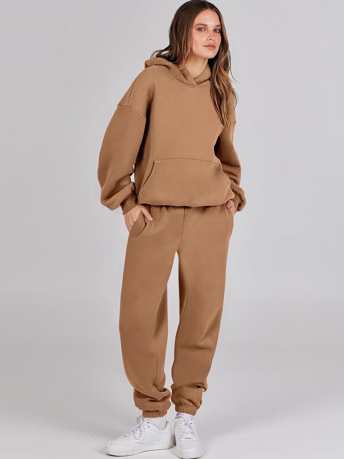 Womens 2 Piece Outfits Lounge Hoodie Oversized Sweatshirt Jogger Sweatpants Y2K Tracksuit Sweatsuit Set Fall Clothes - WORLD TIME VISITS