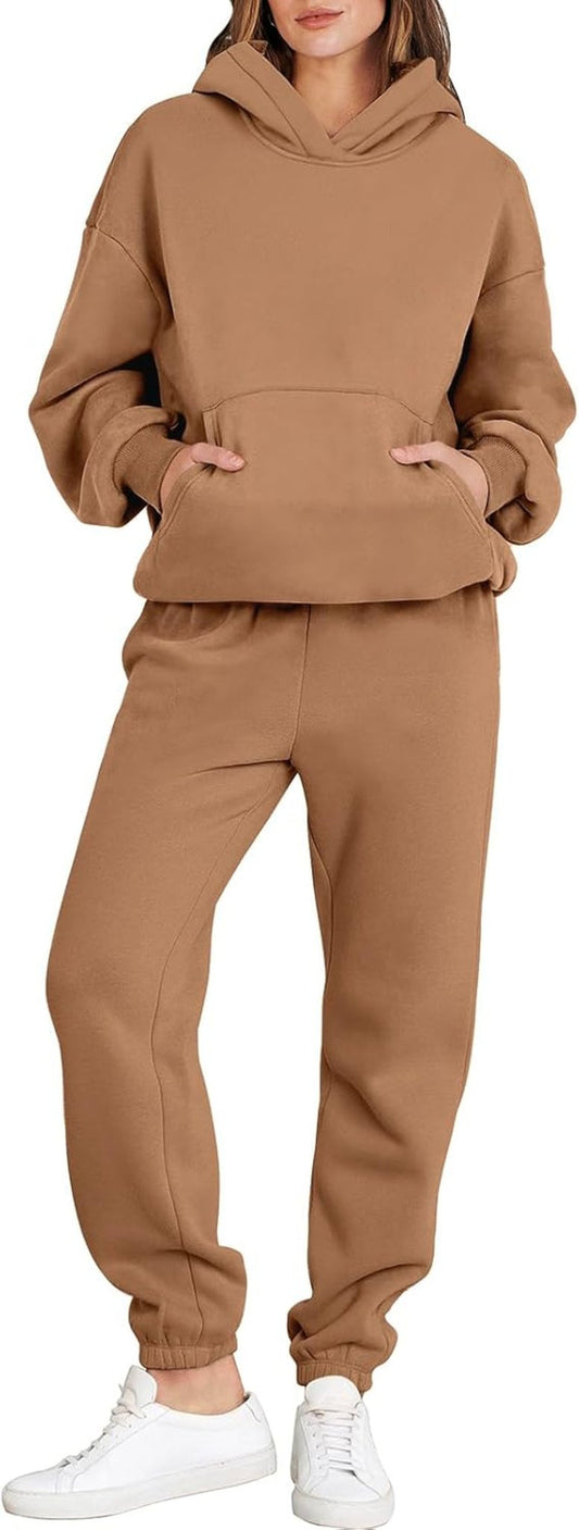 Womens 2 Piece Outfits Lounge Hoodie Oversized Sweatshirt Jogger Sweatpants Y2K Tracksuit Sweatsuit Set Fall Clothes - WORLD TIME VISITS