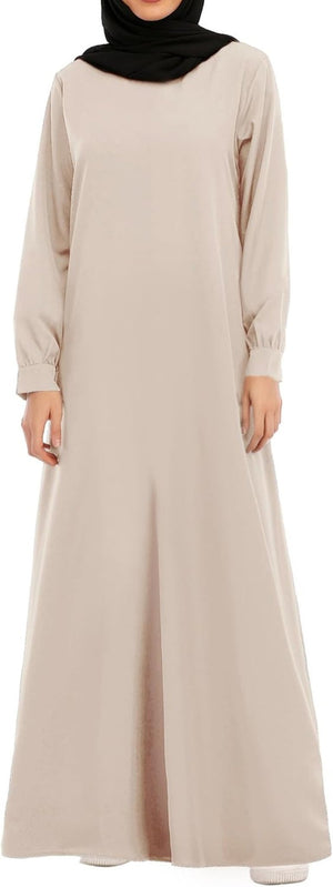 Womens Abaya Long Sleeve Muslim Dress Prayer Clothes Casual Islamic Kaftan with Pocket