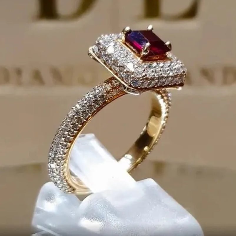 Women's Birthstone Rings Bridal Wedding Birthday Party Beautiful Bridal Sparkling Trend  Accessories Size 5-11