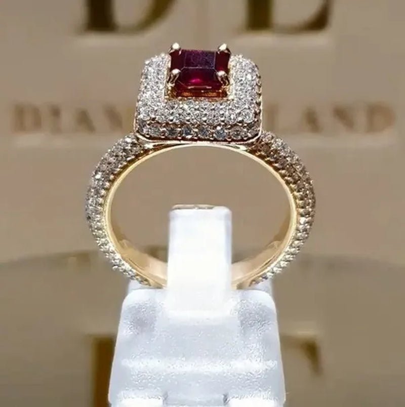 Women's Birthstone Rings Bridal Wedding Birthday Party Beautiful Bridal Sparkling Trend Accessories Size 5 - 11 - WORLD TIME VISITS
