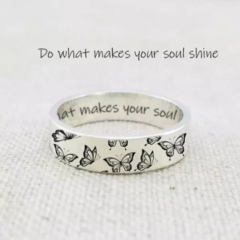 Women's Butterfly Ring, No Diamonds Butterfly Ring, 925 Sterling Silver Engagement Ring, Wedding Rings, Fashion Jewelry, Size 5 6 7 8 9 10