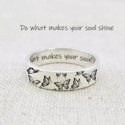 Women's Butterfly Ring, No Diamonds Butterfly Ring, 925 Sterling Silver Engagement Ring, Wedding Rings, Fashion Jewelry, Size 5 6 7 8 9 10