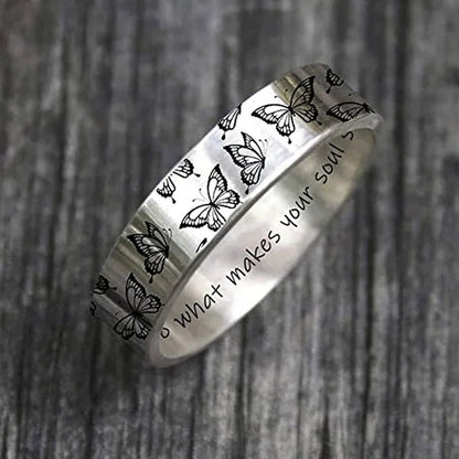 Women's Butterfly Ring, No Diamonds Butterfly Ring, 925 Sterling Silver Engagement Ring, Wedding Rings, Fashion Jewelry, Size 5 6 7 8 9 10 - WORLD TIME VISITS