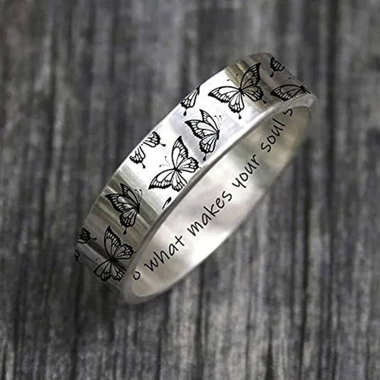 Women's Butterfly Ring, No Diamonds Butterfly Ring, 925 Sterling Silver Engagement Ring, Wedding Rings, Fashion Jewelry, Size 5 6 7 8 9 10 - WORLD TIME VISITS