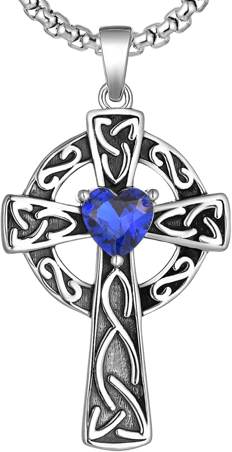 Women'S Cross Pendant Necklace Sterling Silver Celtic Knot Filigree Infinity Cubic Zirconia Crucifix Jewelry - WORLD TIME VISITS
