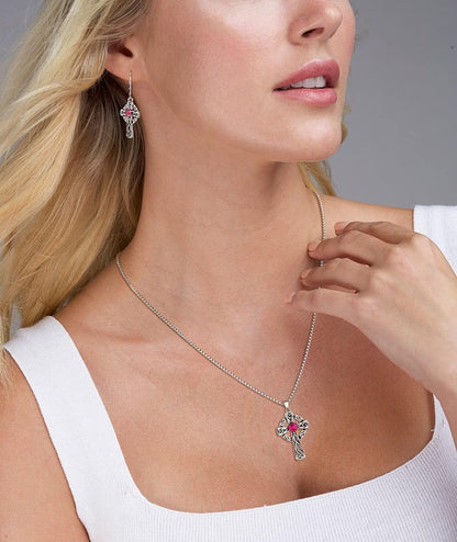 Women'S Cross Pendant Necklace Sterling Silver Celtic Knot Filigree Infinity Cubic Zirconia Crucifix Jewelry