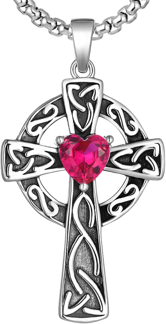 Women'S Cross Pendant Necklace Sterling Silver Celtic Knot Filigree Infinity Cubic Zirconia Crucifix Jewelry - WORLD TIME VISITS