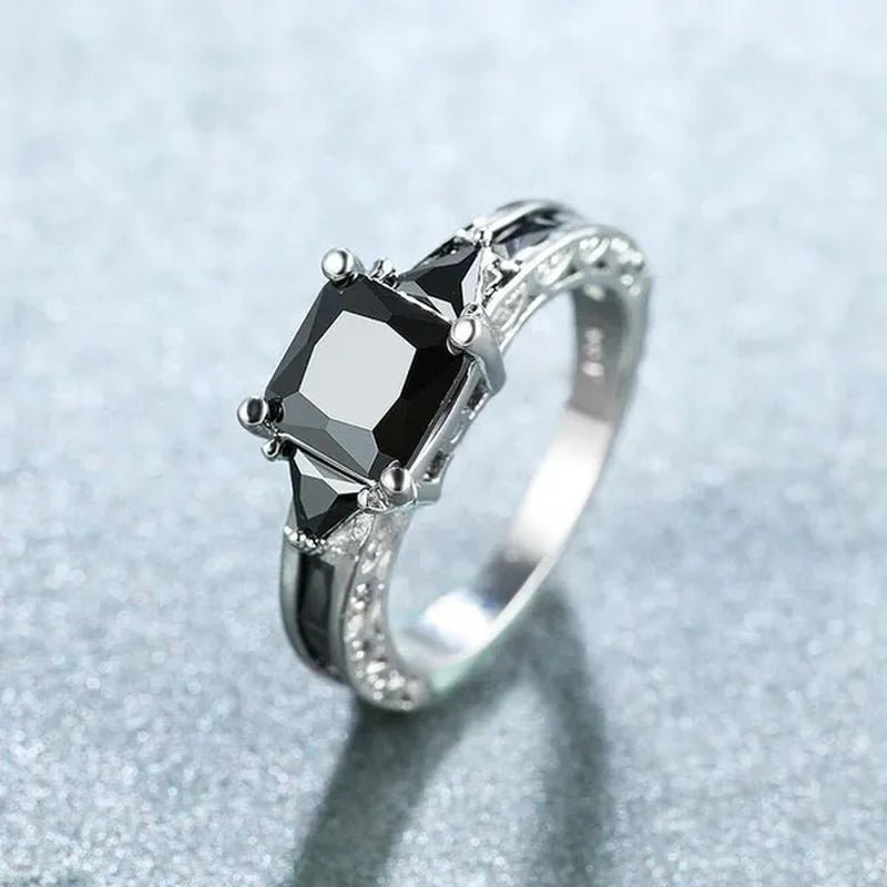 Women's Fashion 925 Silver Plated Green Gemstone CZ Ring Topaz Ring Bride Engagement Wedding Ring Jewelry Size 5 - 10 (Choice Color) - WORLD TIME VISITS
