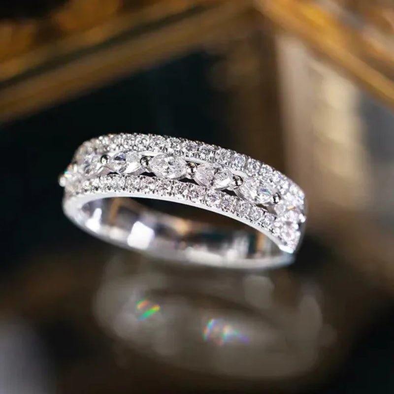 Women's Fashion Ring Marquise Cut Rings for Women Princess Proposal Engagement Party Accessories Elegant Female Bride Wedding Band Anniversary Gift Size 4 - 12 Bague Femme - WORLD TIME VISITS
