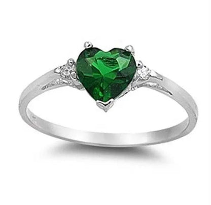 Women'S Fashion Silver Heart White Sapphire Promise Ring Wedding Rings for Women Size 6 7 8 9 10